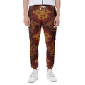 Gold Chinese Dragon Pattern Print Joggers