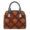 Gold Chinese Dragon Pattern Print Shoulder Handbag