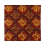 Gold Chinese Dragon Pattern Print Silk Bandana