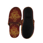 Gold Chinese Dragon Pattern Print Slippers