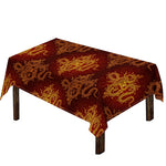 Gold Chinese Dragon Pattern Print Tablecloth