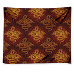 Gold Chinese Dragon Pattern Print Tapestry