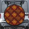 Gold Chinese Dragon Pattern Print Tire Cover