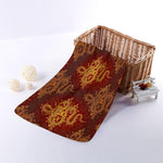 Gold Chinese Dragon Pattern Print Towel