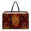 Gold Chinese Dragon Pattern Print Utility Tote Bag