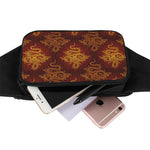 Gold Chinese Dragon Pattern Print Waist Bag