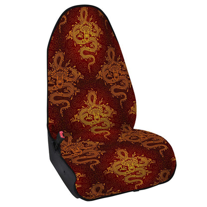Gold Chinese Dragon Pattern Print Waterproof Car Seat Cover