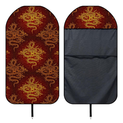 Gold Chinese Dragon Pattern Print Waterproof Car Seat Cover