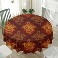 Gold Chinese Dragon Pattern Print Waterproof Round Tablecloth