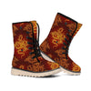 Gold Chinese Dragon Pattern Print Winter Boots