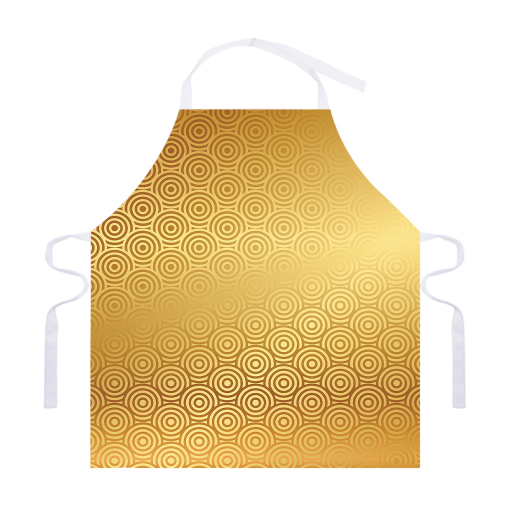 Gold Chinese Pattern Print Adjustable Apron