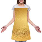 Gold Chinese Pattern Print Adjustable Apron
