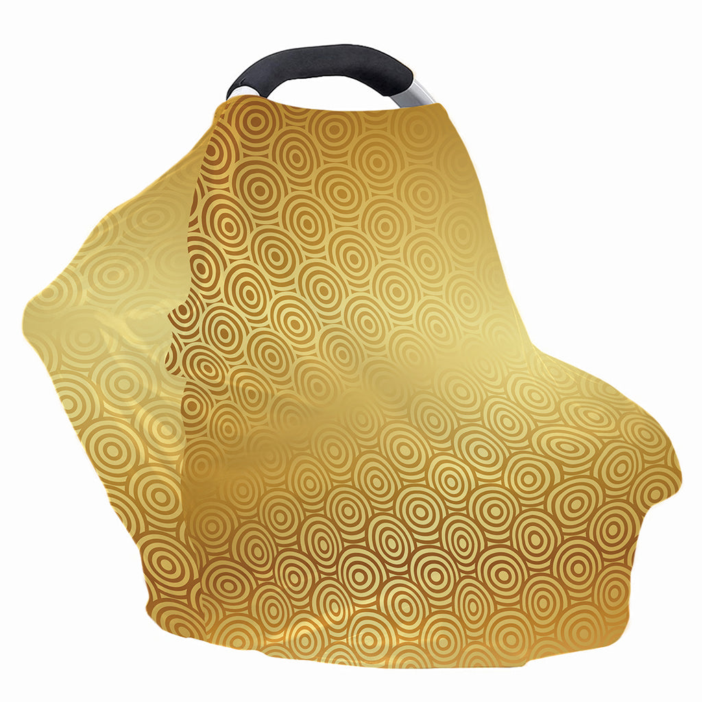 Gold Chinese Pattern Print Baby Seat Cover