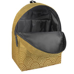 Gold Chinese Pattern Print Backpack