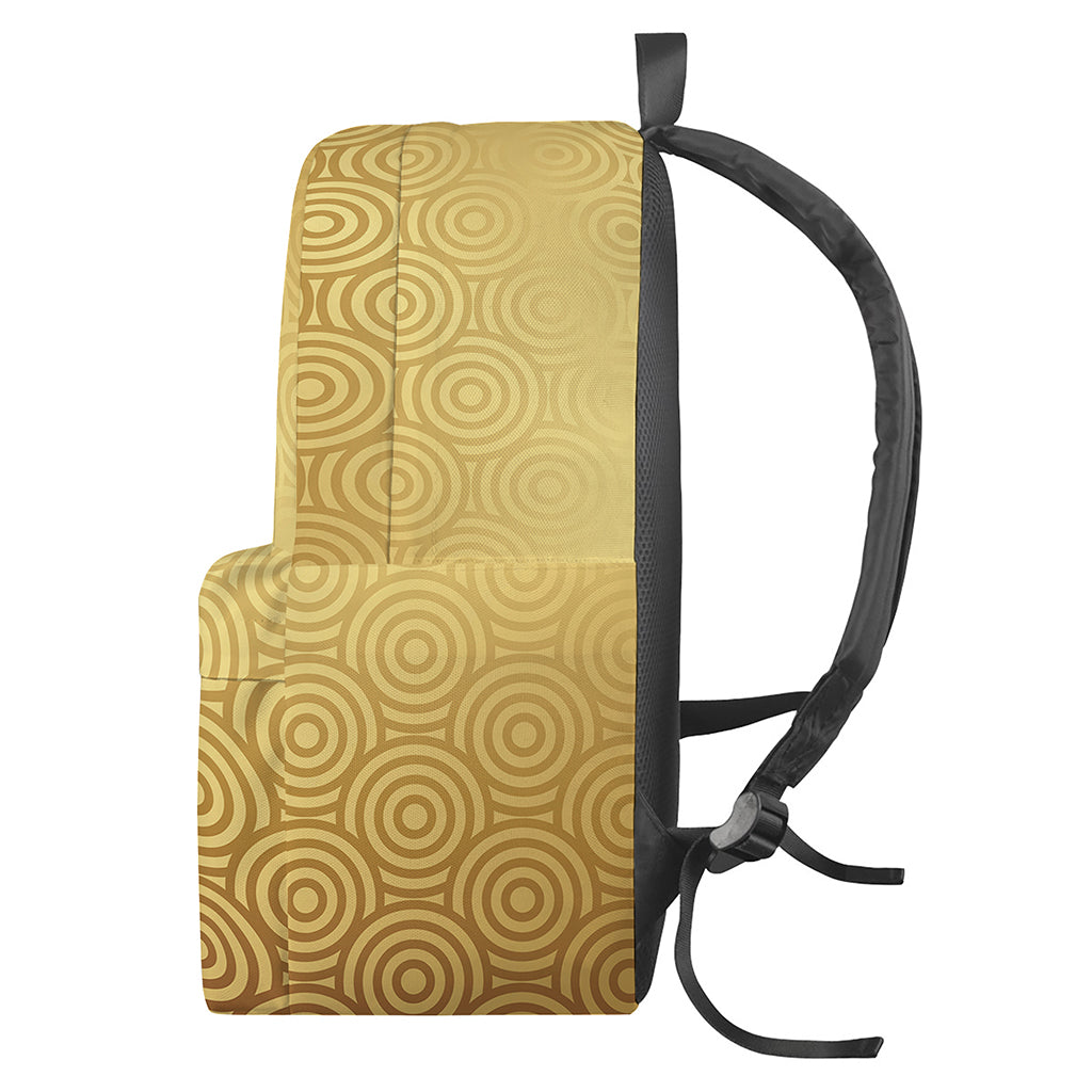 Gold Chinese Pattern Print Backpack