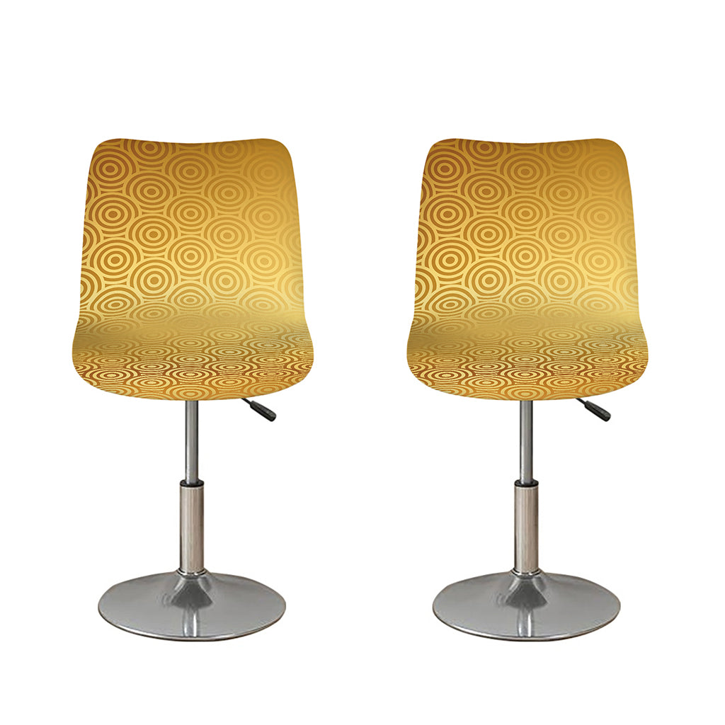 Gold Chinese Pattern Print Bar Stool Covers
