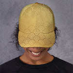 Gold Chinese Pattern Print Baseball Cap