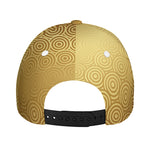 Gold Chinese Pattern Print Baseball Cap