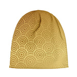 Gold Chinese Pattern Print Beanie