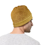 Gold Chinese Pattern Print Beanie