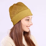 Gold Chinese Pattern Print Beanie