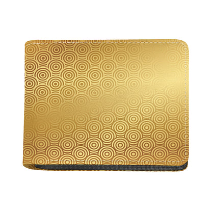Gold Chinese Pattern Print Bifold Wallet