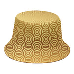 Gold Chinese Pattern Print Bucket Hat