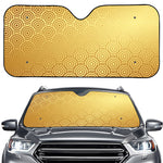 Gold Chinese Pattern Print Car Windshield Sun Shade