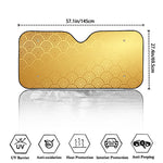 Gold Chinese Pattern Print Car Windshield Sun Shade