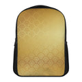 Gold Chinese Pattern Print Casual Backpack
