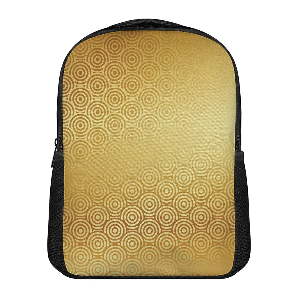 Gold Chinese Pattern Print Casual Backpack