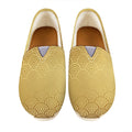 Gold Chinese Pattern Print Casual Shoes