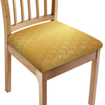 Gold Chinese Pattern Print Chair Cushion Cover