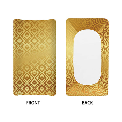Gold Chinese Pattern Print Changing Pad Cover
