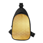 Gold Chinese Pattern Print Chest Bag