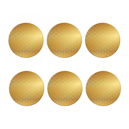 Gold Chinese Pattern Print Coaster Set