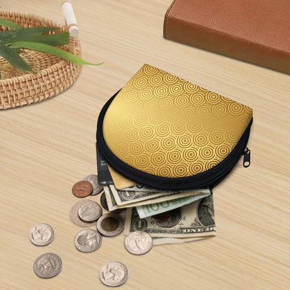 Gold Chinese Pattern Print Coin Purse