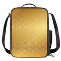 Gold Chinese Pattern Print Crossbody Lunch Bag