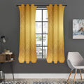 Gold Chinese Pattern Print Grommet Curtain Panels