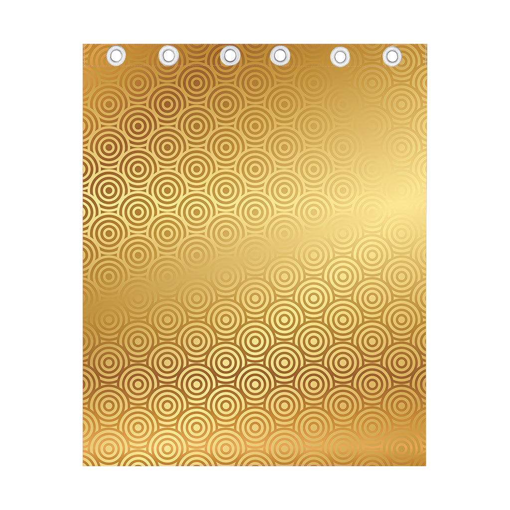 Gold Chinese Pattern Print Curtain