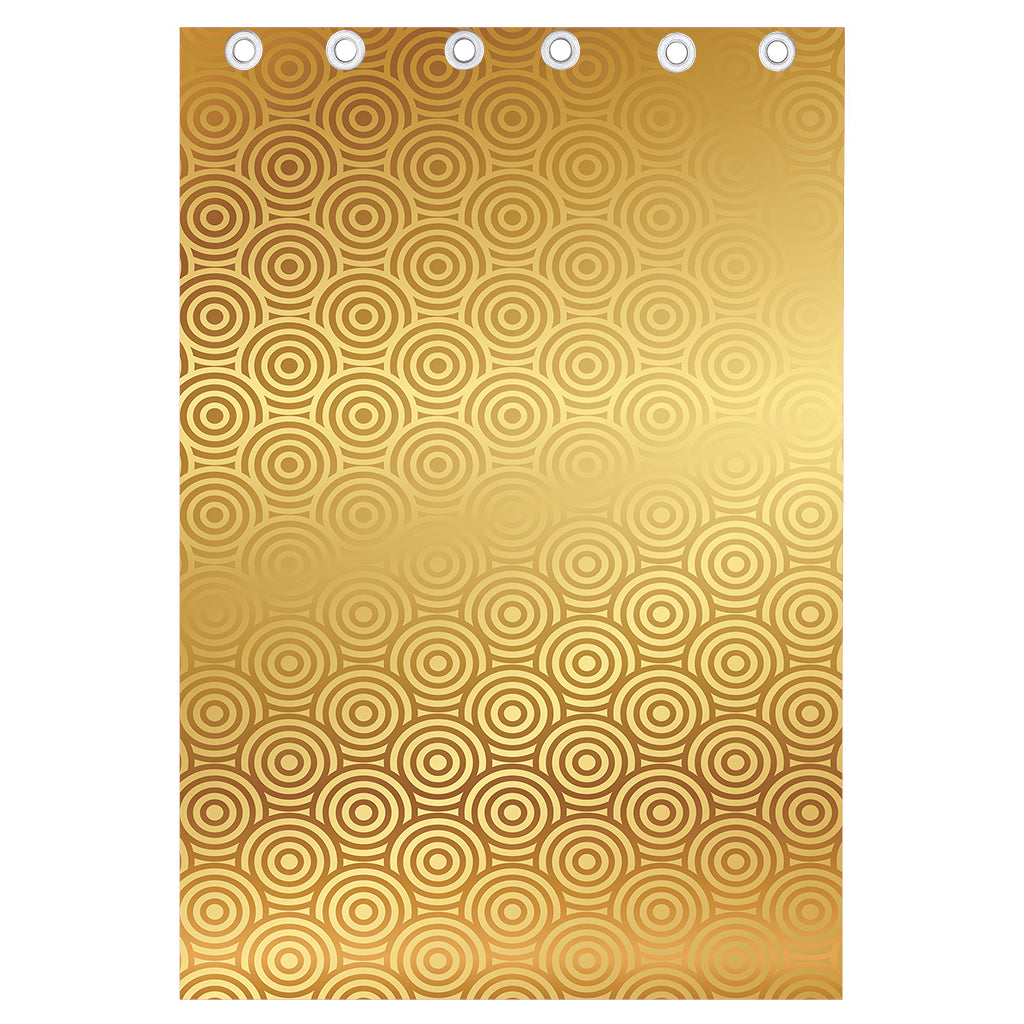 Gold Chinese Pattern Print Curtain