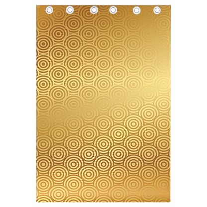 Gold Chinese Pattern Print Curtain