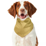 Gold Chinese Pattern Print Dog Bandana