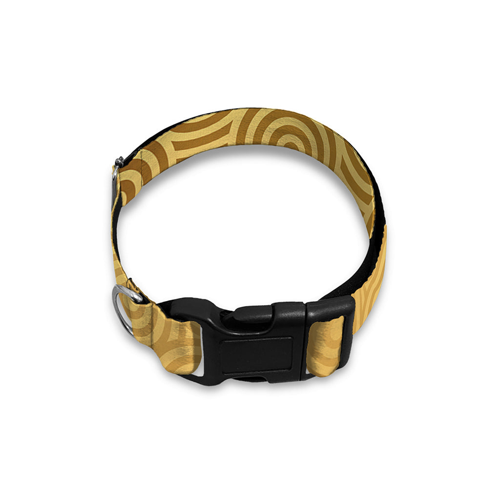 Gold Chinese Pattern Print Dog Collar