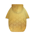 Gold Chinese Pattern Print Dog Zip Up Hoodie