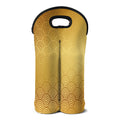 Gold Chinese Pattern Print Double Neoprene Wine Tote