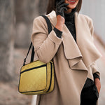 Gold Chinese Pattern Print Double Strap Bible Bag