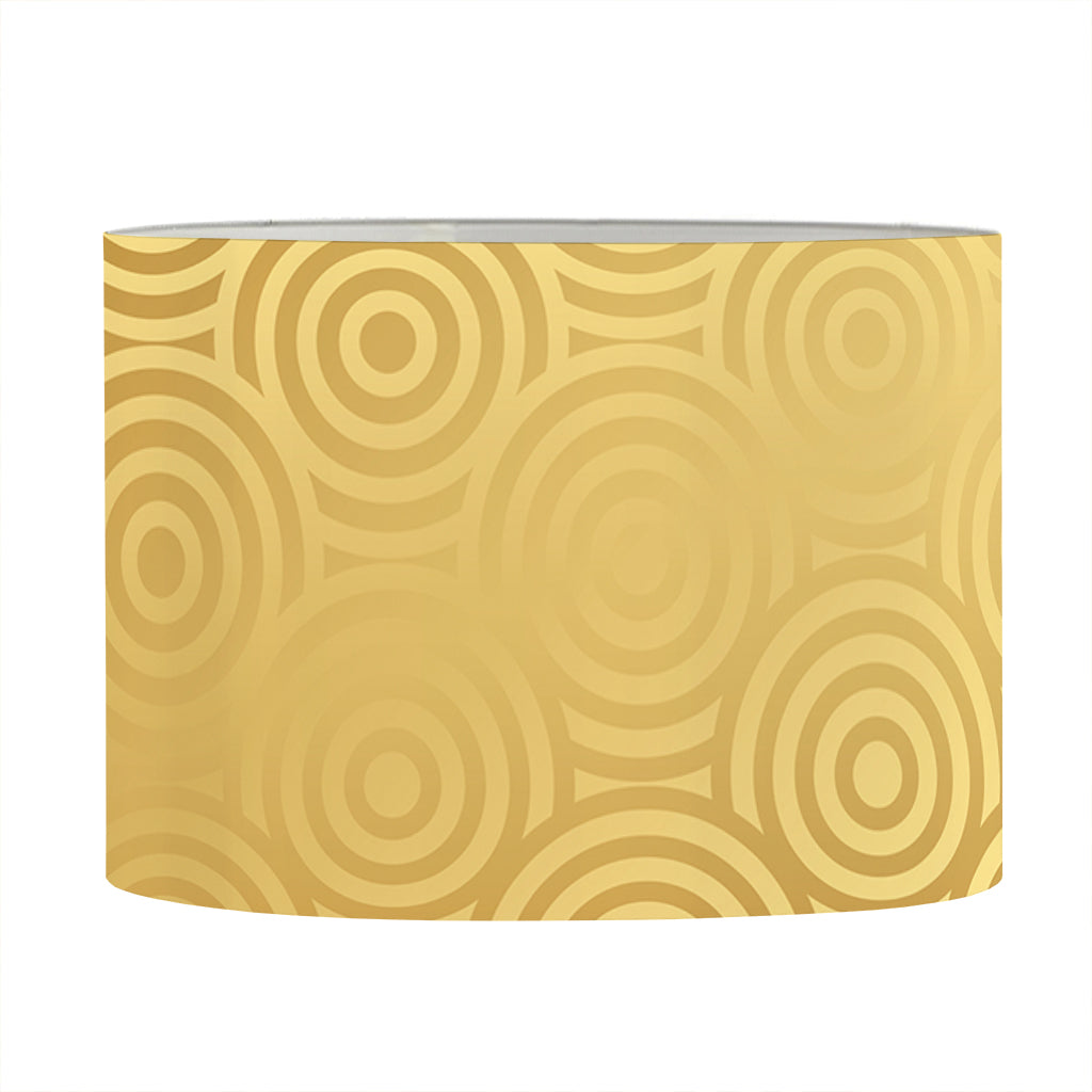 Gold Chinese Pattern Print Drum Lamp Shade