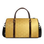 Gold Chinese Pattern Print Duffle Bag