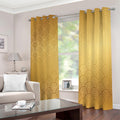 Gold Chinese Pattern Print Extra Wide Grommet Curtains